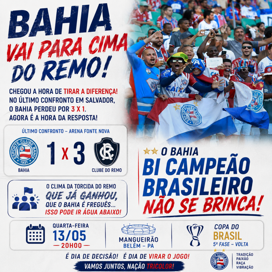 COPA DO BRASIL: O CLIMA NO PARÁ É QUE JÁ GANHOU DO BAHIA 