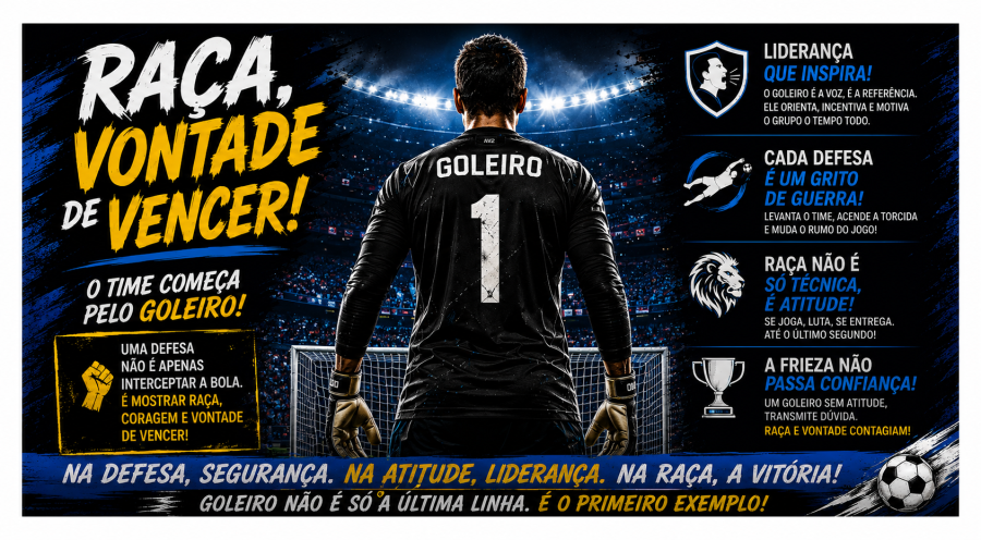 GOLEIRO TEM QUE PASSAR NO JOGO, RAÇA, VONTADE DE VENCER