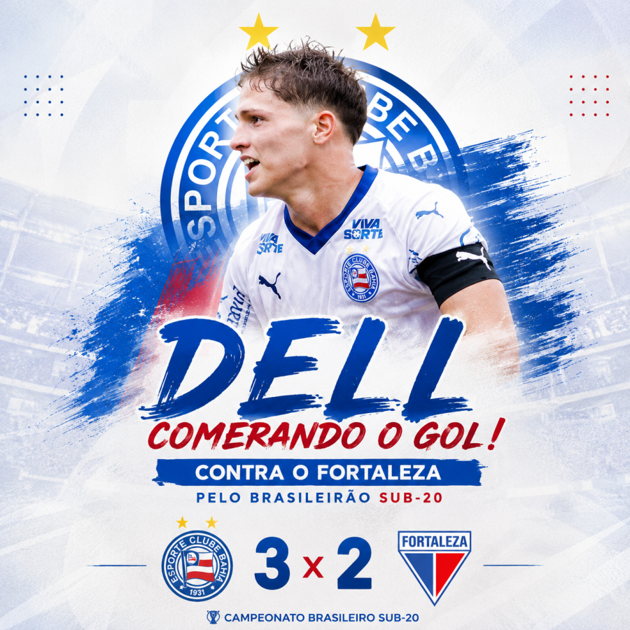 BAHIA VENCE O FORTALEZA 3 X 2 PELO CAMPEONATO BRASILEIRO SUB 20