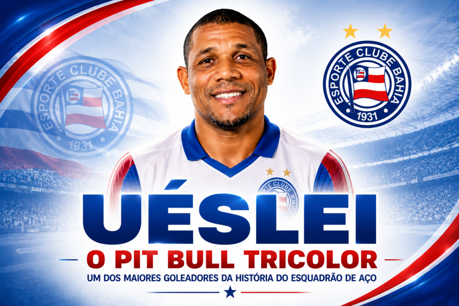 Uéslei, o Pit Bull tricolor: raça, gols e idolatria na história do Bahia.