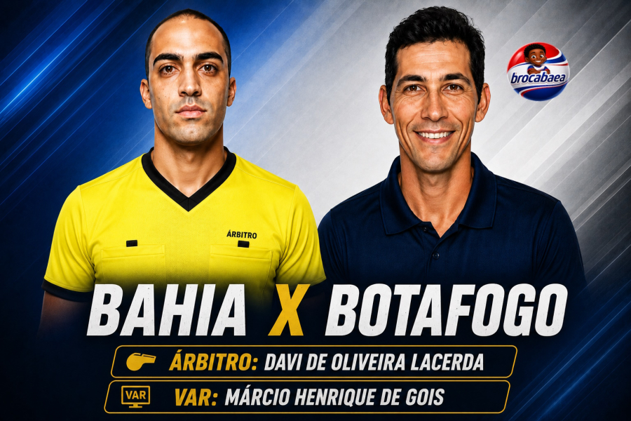 Arbitragem definida para Bahia x Botafogo na Arena Fonte Nova